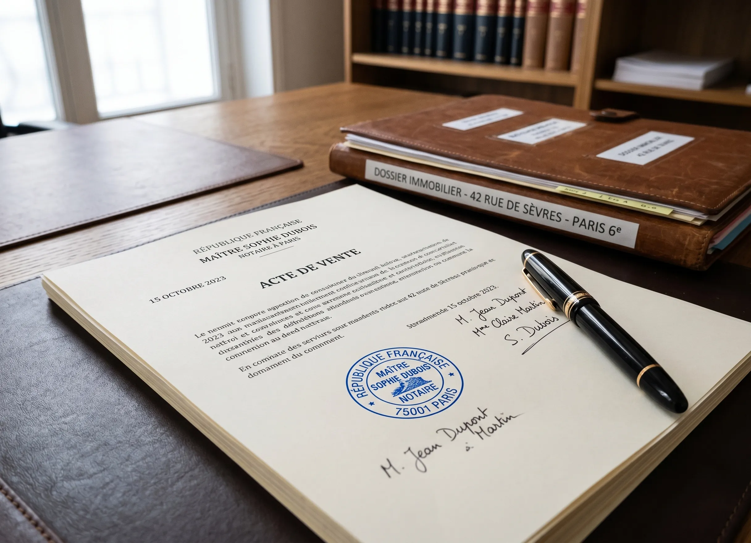 acte authentique notarié avec cachet officiel pour une donation immobilière sécurisée