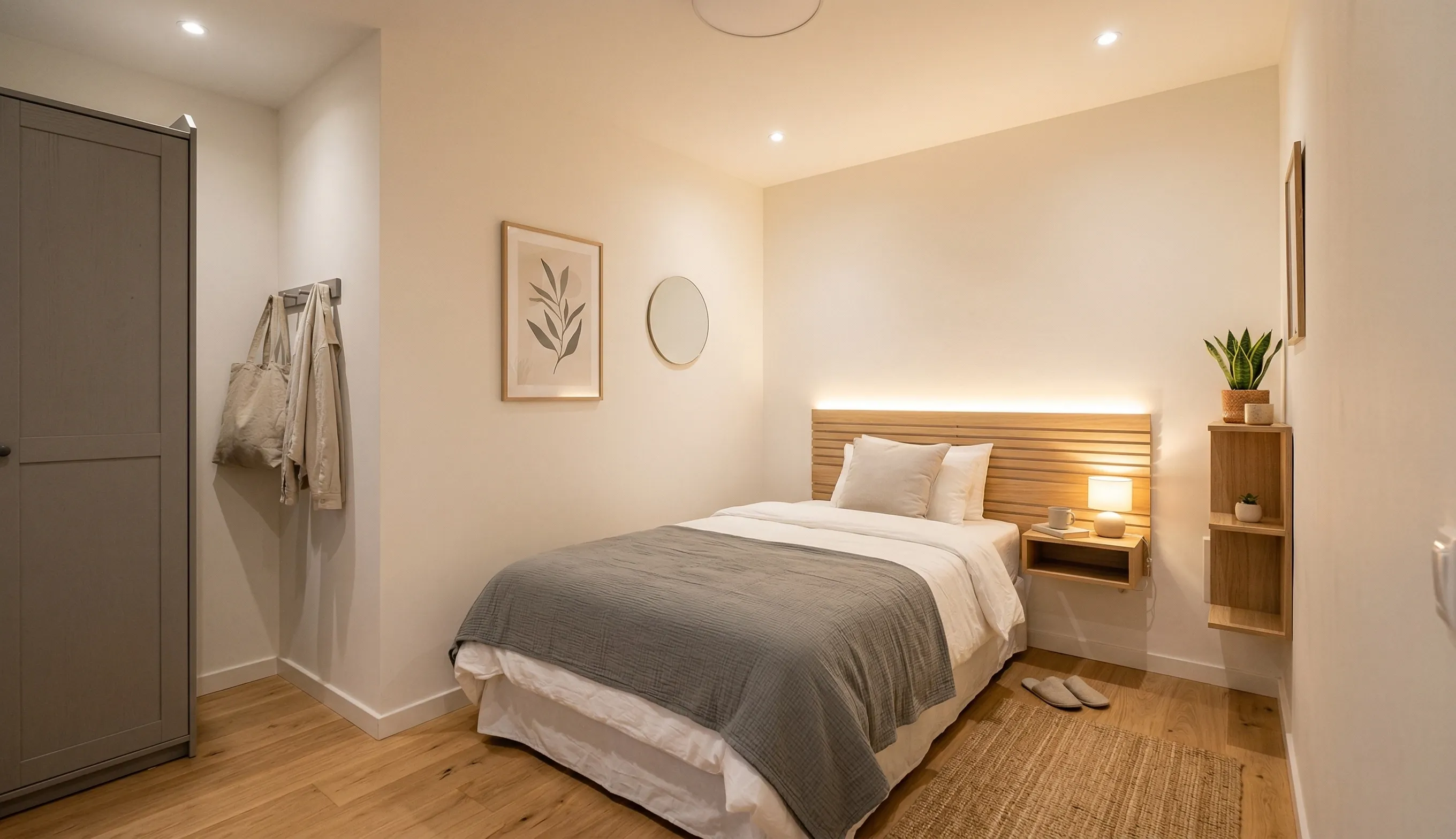 Chambre sans fenêtre éclairée artificiellement incluse dans la surface loi Carrez