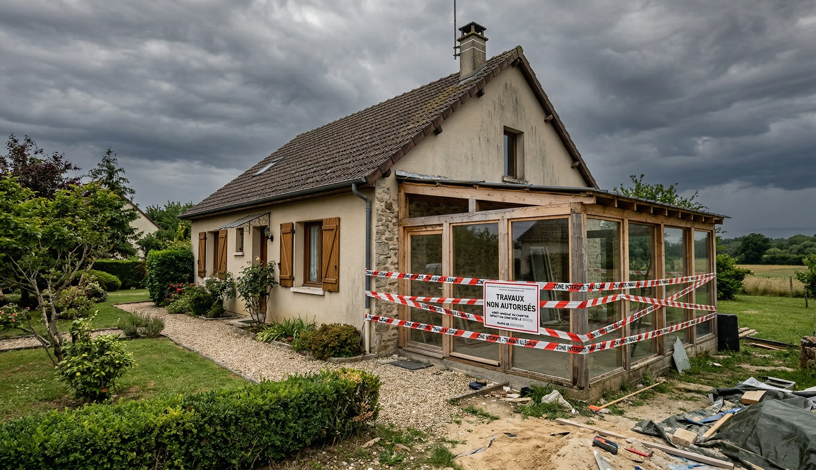 Maison avec extension illégale non déclarée et risque juridique après 10 ans en France