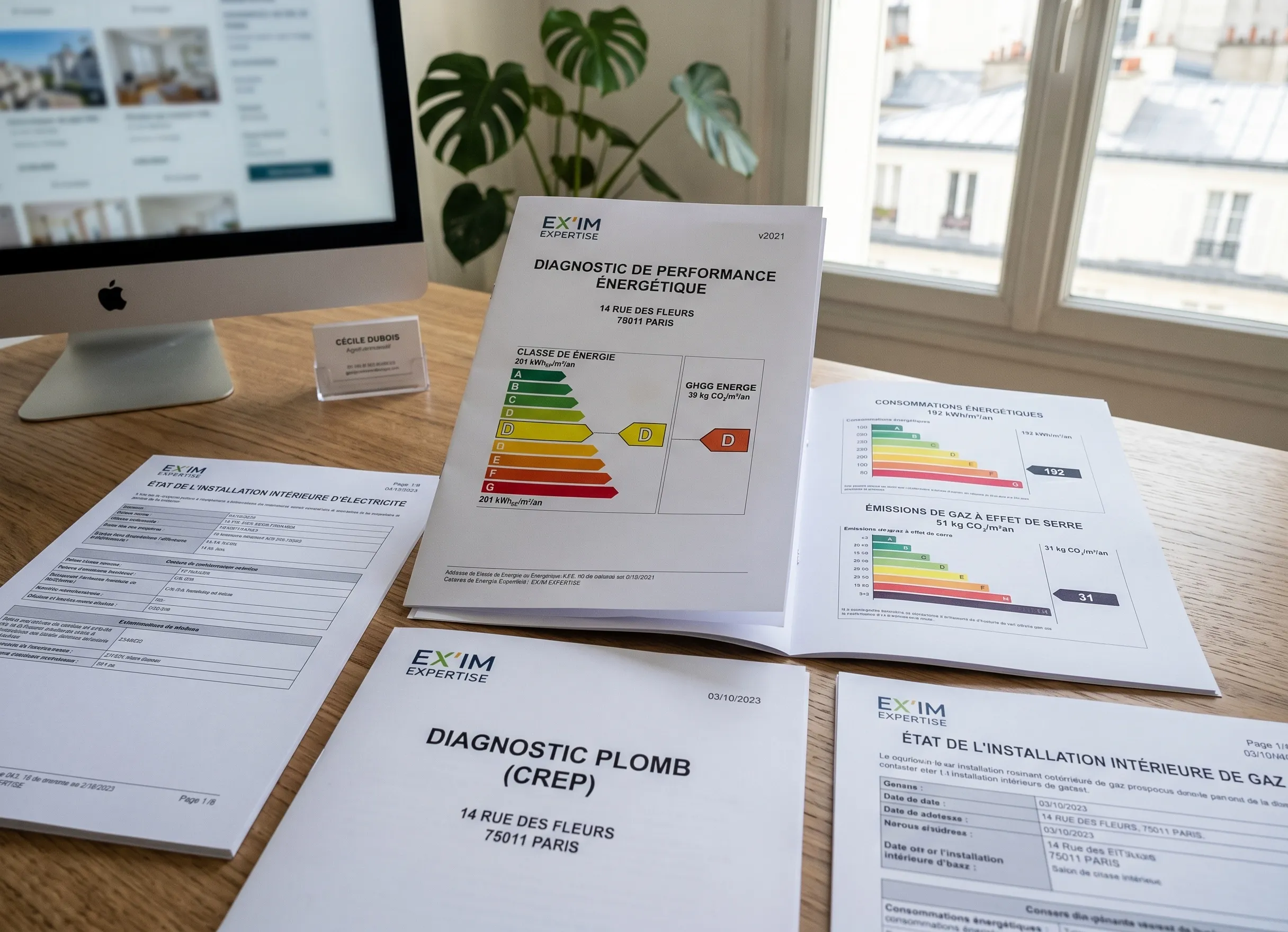 Dossier de diagnostic technique immobilier avec DPE et rapports obligatoires pour location