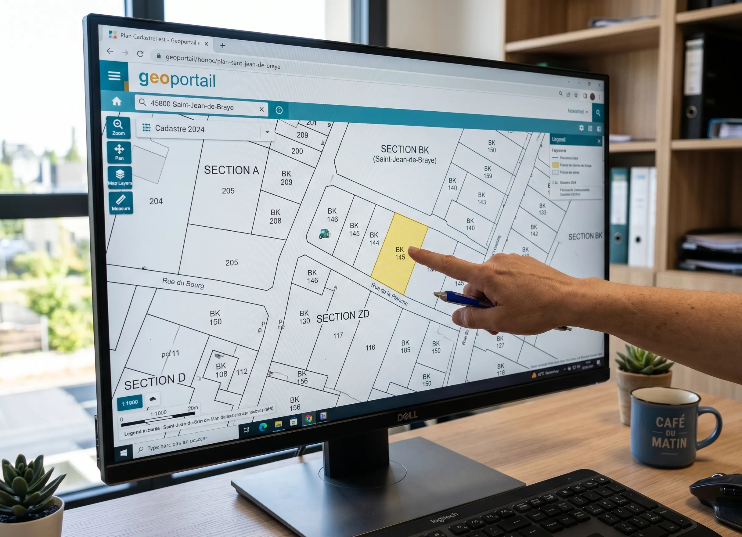 Plan cadastral français affichant les numéros de parcelles pour rechercher une référence cadastrale précise