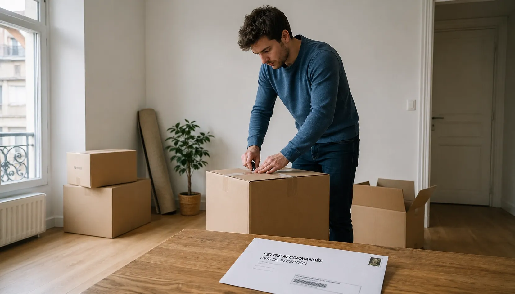 préavis appartement non meublé déménagement locataire lettre recommandée
