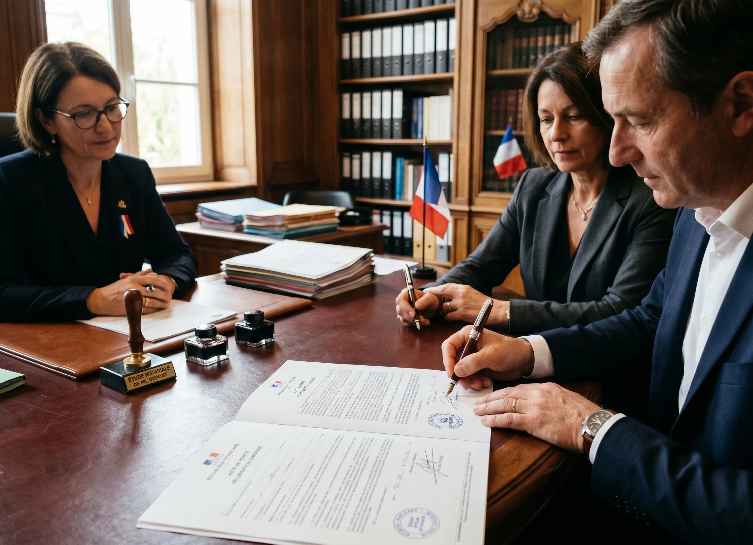 signature acte vente notaire