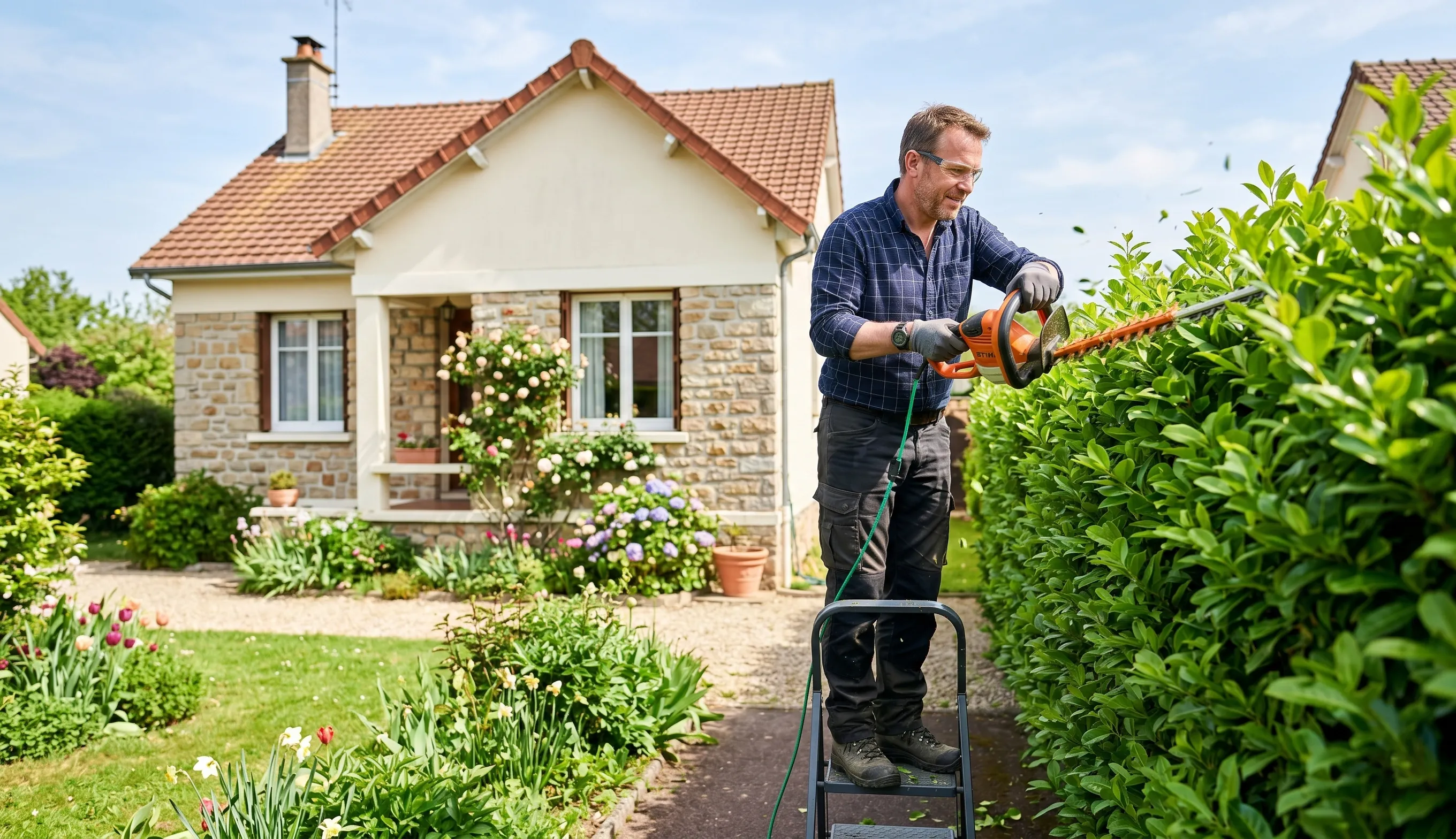 taille de haie par locataire dans un jardin privatif